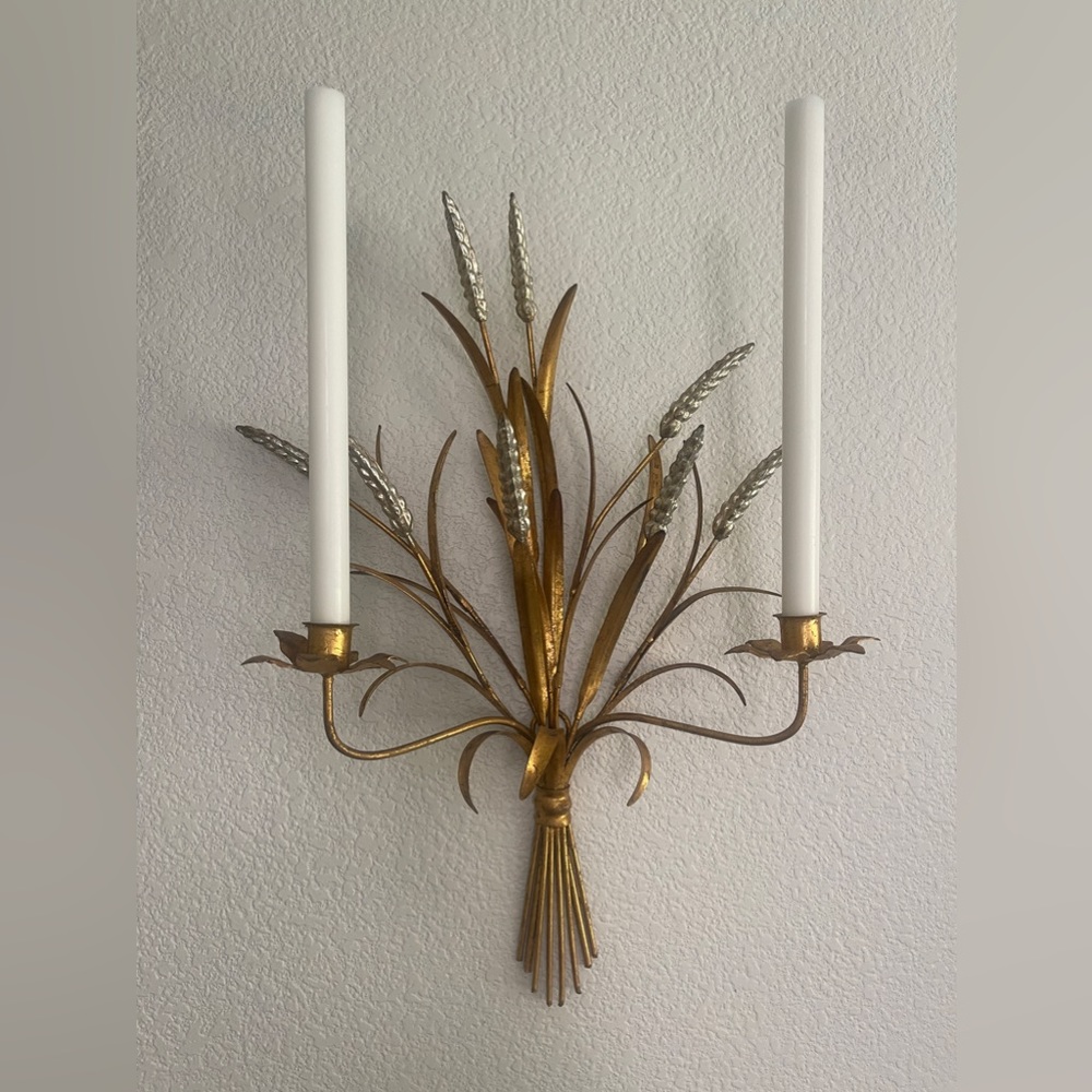 vintage Hollywood regency Coco Chanel wall candle lamp candleholder Sconce art